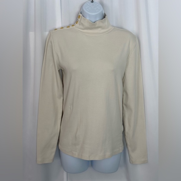 J.Crew Elegant Cream Turtleneck Top (791) - Picture 1 of 11
